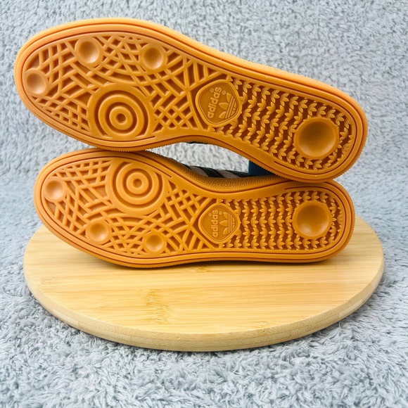 Adidas Handball Spezial Womens 7.5W Grey Suede Green Leather Gum Sole Sneakers - Picture 5 of 7